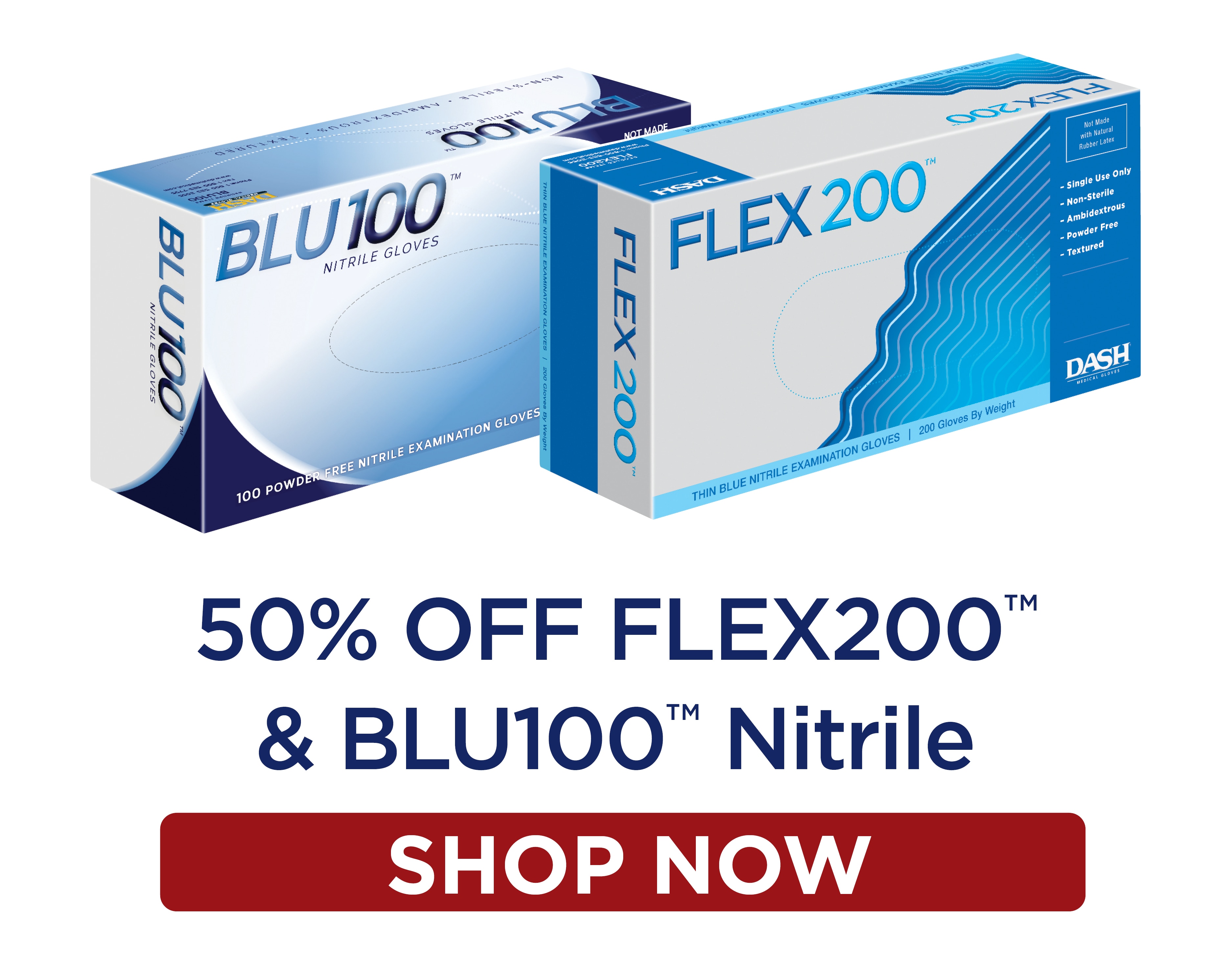 50 off FLEX200 & BLU100